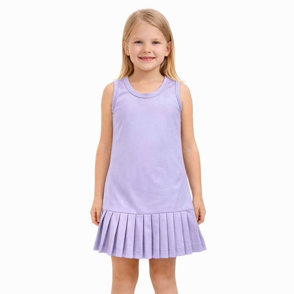 Little Miss Tennis Pleated Tennis Dress Girls Lavender Athletic Golf Dress‎
